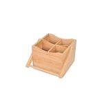 Altabi Bambu Organizer 4 Bölmeli İster Makyaj Organizer İster Kaşıklık Kulplu