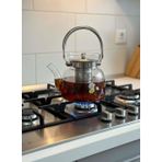Altabi Cam Demlik 1200 ml – Çelik Süzgeçli Bitki Çay Demliği (Ocakta Kullanılır)
