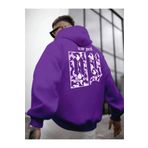 Altamira Erkek Mor Sırt Ny Baskılı Kapüşonlu Sweatshirt