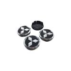 ALTAŞ Mitsubishi Kromlu Geçme Jant Göbeği Siyah 4 Lü 55mm