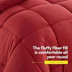 Alternative Comforter All Season Lüks Pelüş Loft Mikrofiber Dolgulu Yorgan İç Yatak Takımı, Kraliçe, Şarap Rengi