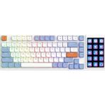 Altes Grup Ajazz AKP815%75 Low Profile Mekanik Klavye, 4.33'' LED Dokunmatik Ekranlı, Programlanabilir Rgb Gasket Kablolu Klavye, 16 Tuşlu Özel Masa Kontrolcüsü (Beyaz Mavi - Brown Switch)
