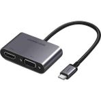 Altes Grup Type-C To Hdmı+Vga Pd Şarj Destekli Dönüştürücü Adaptör Uzay Gri