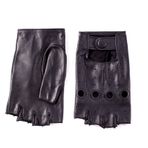 Altezzoso Voyage Fingerless Kadın Deri Sürücü Eldiven (Siyah) (XL)