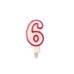Altı Rakamlı Doğum Günü Pasta Mumu (7X3 cm) - Sayılı Mum - Pasta Süsü