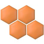 Altıgen duvar panelleri 3D kendinden yapışkanlı, 4 paket, dekoratif döşeme, çarpışma önleyici, çocuk odaları ve oturma odası için, döşemeli duvar sanatı (turuncu, 25 x 29 cm)