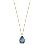 Altın Aquablue 1.2 cm Taşlı Kolye