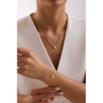 Altın Balık Sırtı Parçalı Baget Set Kolye, Bileklik