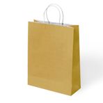 Altın Büküm Saplı Kraft Çanta 15x20cm Pakette 24 Ad