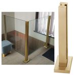 Altın cam korkuluk direkleri sistemi, iç ve dış mekanlarda kullanım için, modern kit, kare cam paneller, balkon kelepçesi, merdiven, güverte, korkuluk, va