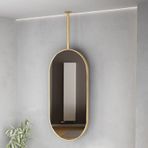 Altın Çerçeveli Zarif Oval Duvar Aynası Tavana Monte Tasarım Giriş Vestiyer ve Ev Dekoru için İdeal Modern 50 cm x 70 cm Dekoratif Ayna