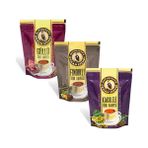 Altın cezve Orhan Efendi Kahve Seti Güllü - Fındıklı - Kakuleli Türk Kahvesi 100 gr x 3