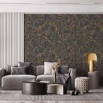 Altın Damar Desenli Duvar Kağıdı | VERA 1503-5, Koyu, Gri / 1.06x15.6 m - 16.5 m², CERTIFIATIONS: CE, Fire Retardant, ISO 9001, ISO 10002, OHSAS 18001, ISO 14001, IGI Membership