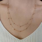 Altın Dorika Kolye İki Sıralı Roz
