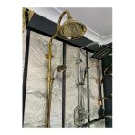 Altın Duş Seti Gold Duş Sistemi Vintage Model Gold Duş Başlığı Country Premium Model Batarya Dahil