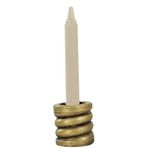 Altın Eskitme Mumluk Şamdan Tealight Ve Ince Mum Uyumlu Spiral Model 8682874832875