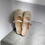 Altın File Zırh Tek Bantlı Kadın Sabo Terlik - Gold