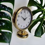Altın Gold Renkli Metal Ofis Salon Otel Masa Saati 25*20 cm B9