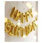 Altın Happy Bırthday Folyo Balon Doğum Günü Parti Happy Bırthday Altın Renk Folyo Balon