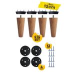 Altın İş Ahşap Entegre 5x5x12cm Ahşap Konik Ayak Çocuk Çalışma Masası Ayağı, Sehpa, Sert Plastik Aparatlı 4lü