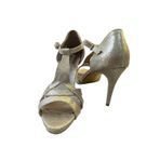 ALTIN Işıltı MİRADA KAPALI TOPUK MODEL 8,5 CM 13 PONT TOPUK BOYU TANGO- DANS VE ABİYE AYAKKABISI (EU Ayakkabı Beden Sistemi, Yetişkin, Kadın, Sayısal, Orta, 37)