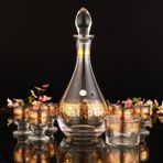 Altın İşlemeli 8 Parça Cam Zemzem Fincan Bardak Takımı