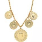 Altın Kaplama Beşi Bir Yerde Kolye (Halat Zincirli) Dayb0162