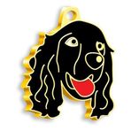 Altın Kaplama Cocker Köpek Künyesi (Siyah)