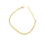 Altın Kaplama Snake Chain İnce Çelik Zincir Kadın Bileklik - 22 cm