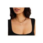Altın Kaplama Zincir Kadın Madalyon Kolye
