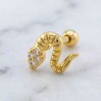 Altın Kaplama Zirkon Taşlı Yılan Piercing Prc-155