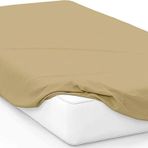 Altın Karma Jersey Penye Pamuklu 100X200 Cm Tek Kişilik Lastikli Çarşaf Açık Kahve