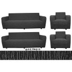 Altın Kelebek Jakarlı Streç Kaplama Maxi Takım Koltuk Örtüsü (3+3+1+1)-Antrasit - 180 x 230 cm