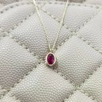 Altın Kolye - 1.05 Karat Ruby Taşlı Tasarım Modern 14 Ayar Altın Kolye-Ruby Taşlı Hediyelik Kolye