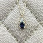 Altın Kolye - 1.30 Ct Mistik Topaz Oval Taşlı Has Taşlı Altın Kolye - Hediyelik 14 Ayar Altın Kolye