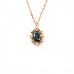 Altın Kolye - Vintage Tasarım Mistik Topaz Taşlı Minimal 14 Ayar Altın Kolye