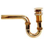 Altın Lavabo Sifonu Esli Pop Up Özellikli (Lüx, %100Pirinç)