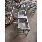 Altın Makina Çift Bölmeli Krom Çevirmeli Katlanabilir Kollu Kömürlü Mangal 30X100 cm 4 Kademeli
