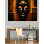 Altın Maske Soyut Sanat Dekoratif Kanvas - Mdf Ahşap Tablo