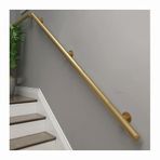 Altın Merdiven Küpeşte, Tuvalet için Ağır Hizmet Duvar Küpeşte, 1-20FT Ayarlanabilir Boru Küpeşte, Dayanıklı Küpeşte Braketleri, 19FT (580cm) - Güvenli ve Şık Destek