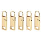 Altın Metal Fermuar Çeker 5 Paket Dayanıklı Yedek Fermuar Tabs Bagaj Sırt Çantaları Ceketler Bavul Çantaları - Kullanımı Kolay Fermuar Onarıcı Sabitleyici Günlük Kullanım ve Seyahat için Şık ve