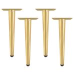 Altın Metal Masa Ayakları 4'lü Set (30 cm/11,8 inç) - Düz Demir Koltuk Yedek Ayakları Yatak ve Masa için Kendin Yap Mobilya Aksesuarları Şık Konik Tasarım.