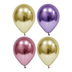Altın-mor-pembe Krom Balon 30 Adet