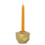 Altın Mumluk Şamdan Tealight Ve Ince Mum Uyumlu Prizma Model 8682874834794