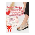 Altın Pabuç Anneler Gününe Özel Kadın Anne Terlik Sandalet Hediye Paketli Not Kartlı ve Kalpli Biblo Hediyeli Ra