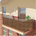 Altın Pamuk Balkon Demiri Perdesi Korkuluk Perdesi Düz Kahve Her Ölçüde Boy x En Metal Halkalı - 100 x 520 cm