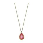 Altın Pink Topaz 1.2 cm Taşlı Kolye
