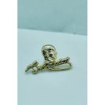 Altın Renk Atatürk İmzalı Profil Rozet – Şık Metal Yaka Pin Rozeti Hatıra Aksesuar