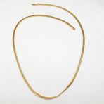 Altın Renk Çizgili Çelik Zincir Kolye