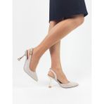 Altın Renk Kadeh Topuk Taşlı Açık Kadın Stiletto